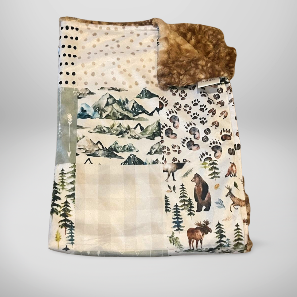 Sage green woodland Baby Blanket