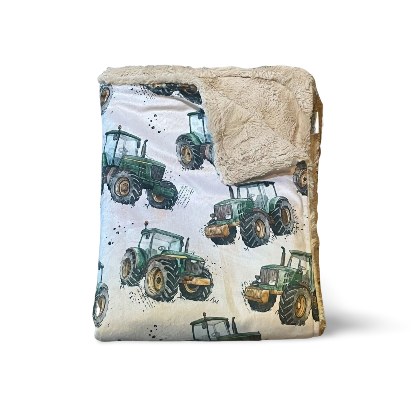 Green tractor beige back