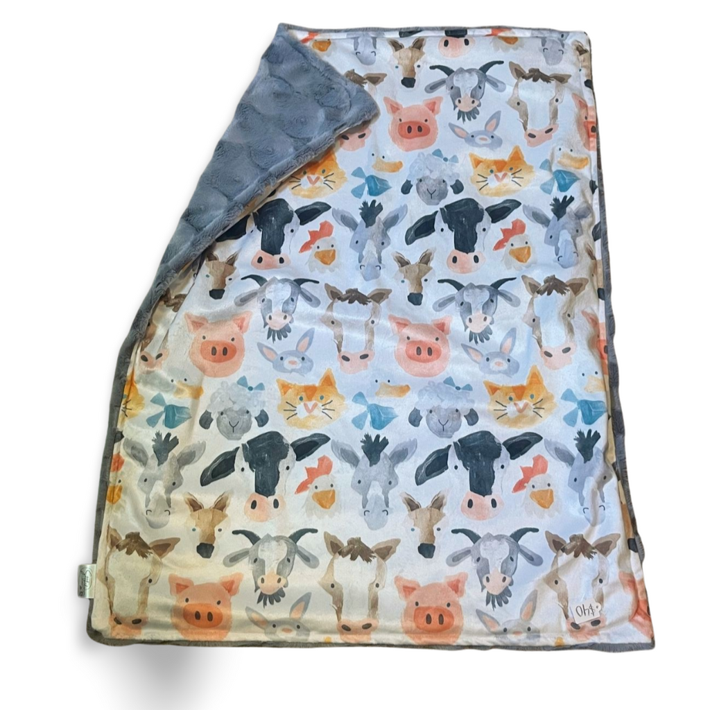 Farm Faces Baby Blanket