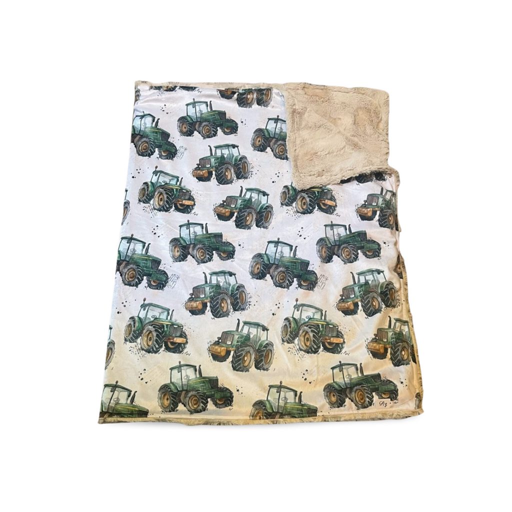 Green tractor beige back