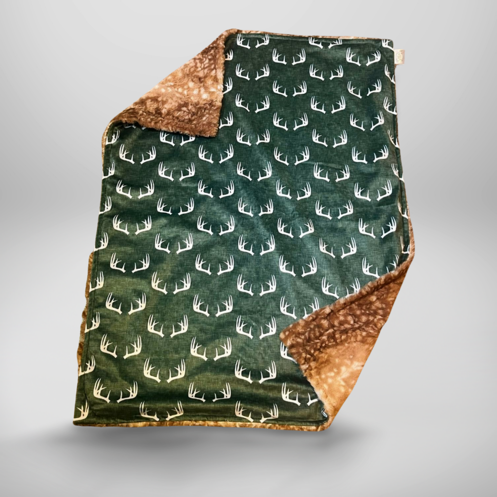 Green Deer Baby Blanket