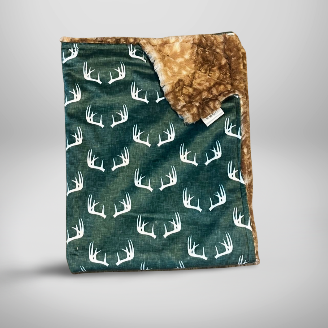 Green Deer Baby Blanket