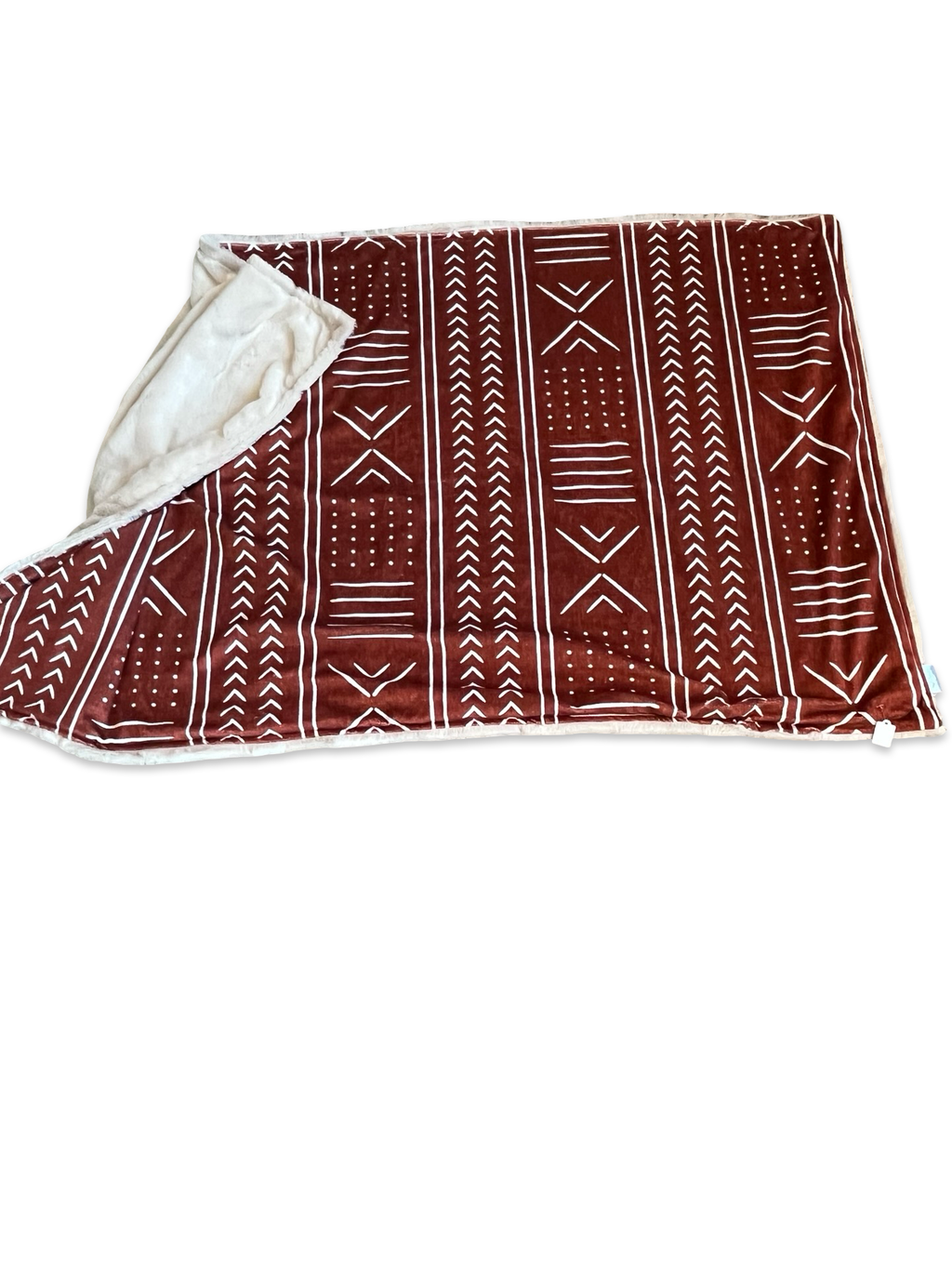 Mud cloth rust color cream back