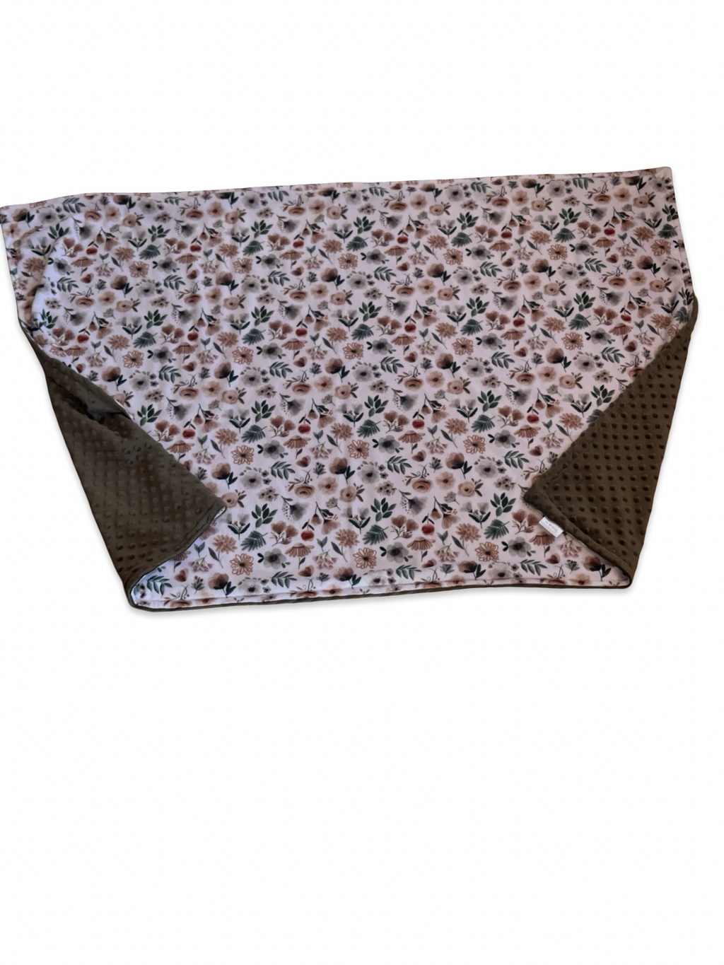 Floral woodland green Swiss dot