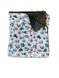 Floral woodland green Swiss dot